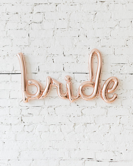 33in Rose Gold Bride Script