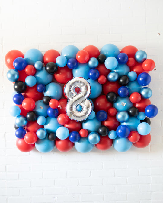 Web Slinger - Number Balloon Backdrop Board - 30inx40in