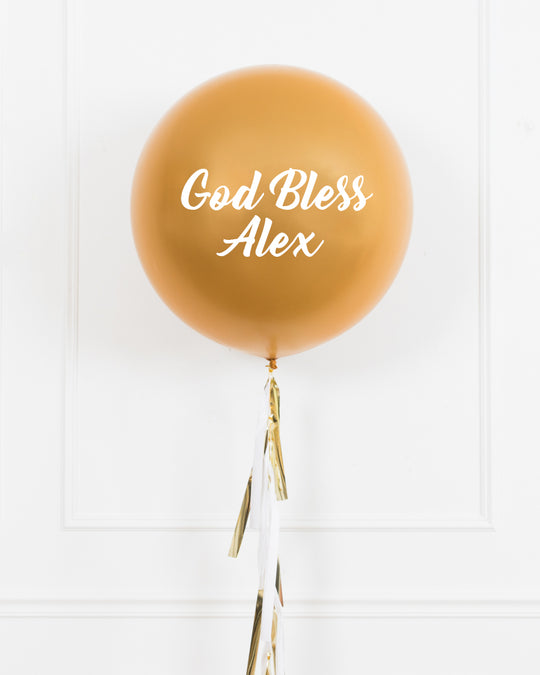 Baptism/Communion - Personalized GOD BLESS Giant Balloon with Tassel