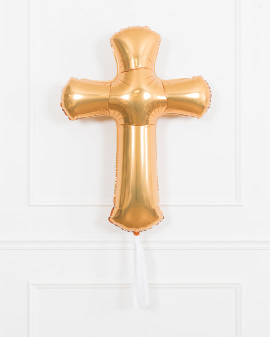 Baptism/Communion - Cross Foil Balloon with Skirt
