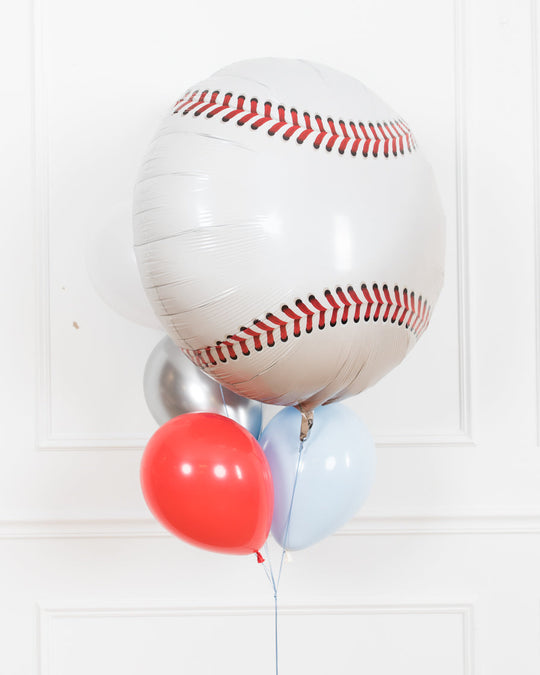 Baseball - Baseball Foil and 11in Balloons - bouquet of 7
