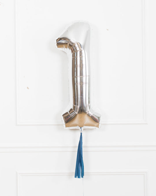 Baseball - 34in Silver Foil Number with Skirt