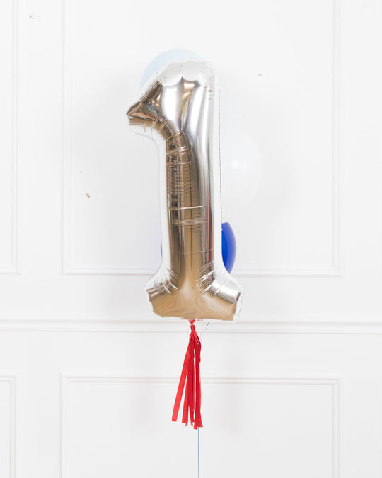 Baseball - Foil Number and 11in Balloons - bouquet of 4