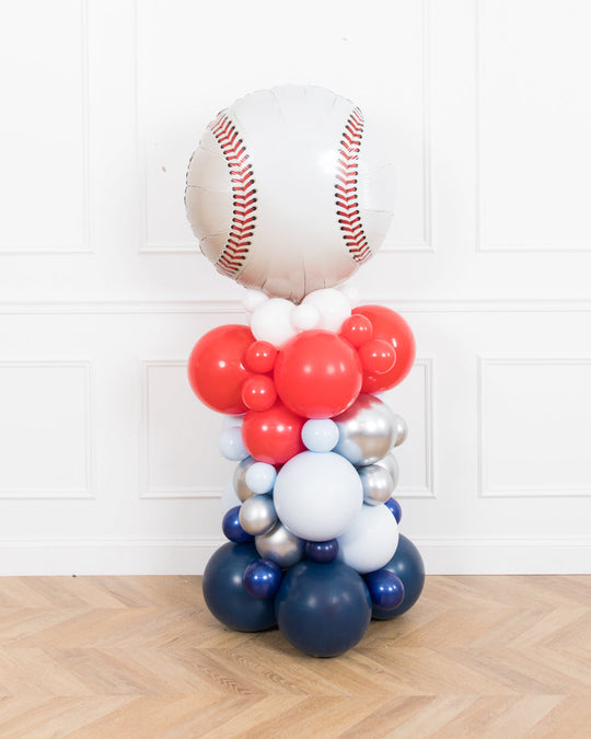 Baseball - Baseball Foil Balloon Column - 4ft