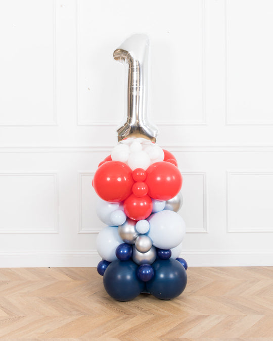 Baseball - Number Balloon Column - 4ft