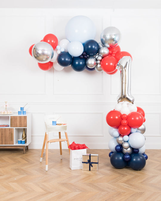 Baseball - Floating Balloon Arch & Number Column Set