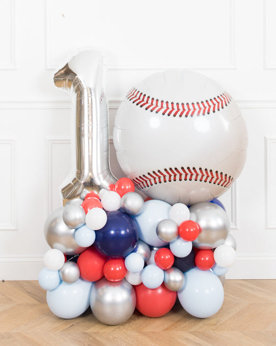 Baseball - Number Balloon Pedestal - 4ft