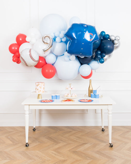 Baseball - Number Balloon Backdrop Install Piece with Foils - 6ft