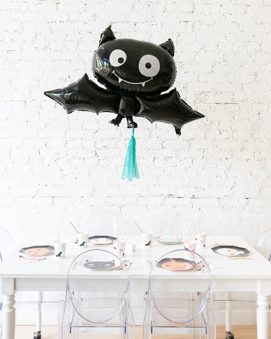 41in Bat Foil Balloon with Mint Skirt Centerpiece