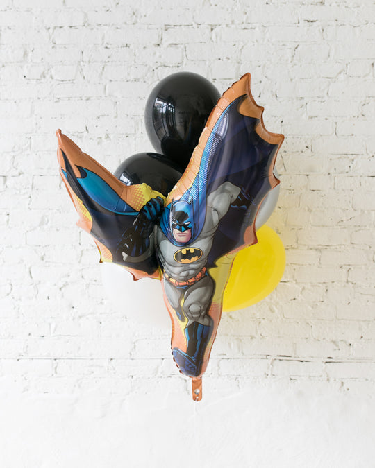 GIFT-Superhero Theme Batman Foil and 11in Balloons - bouquet of 7
