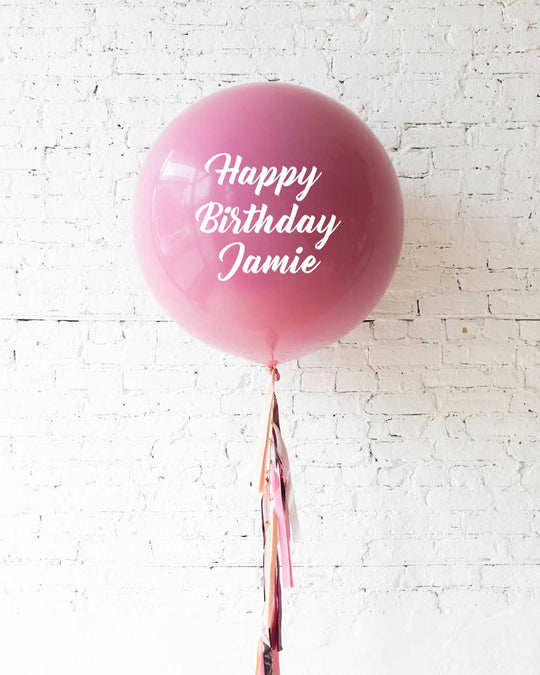 Berry Blush - Personalized Happy Birthday Balloon with Tassel