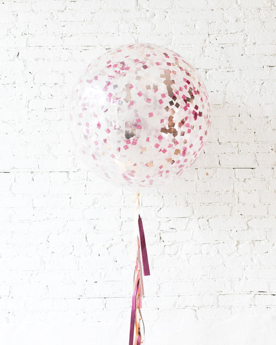 Berry Blush - Confetti Giant Balloon with Tassel