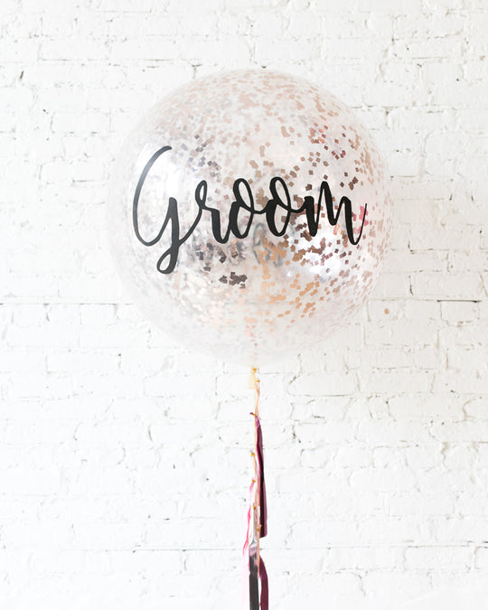Berry Blush - GROOM Confetti Giant Balloon with Tassel