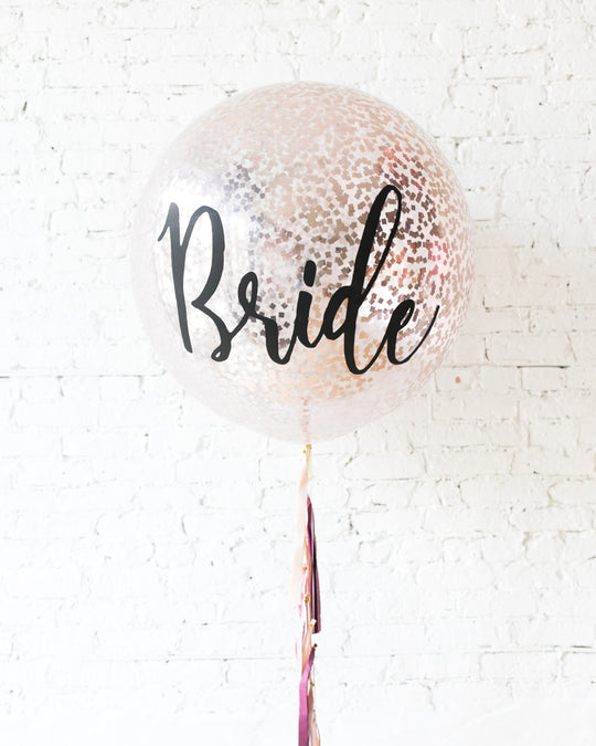 Berry Blush - BRIDE Confetti Giant Balloon with Tassel