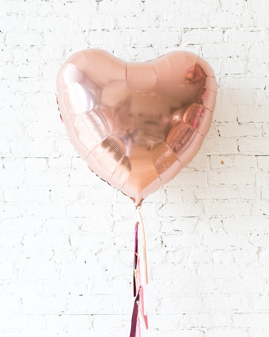 Berry Blush - 36in Heart Foil Balloon with Half-Tassel