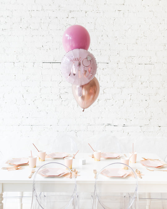 Berry Blush - Future Mrs. Foil and 11in Balloons Centerpiece - bouquet of 3