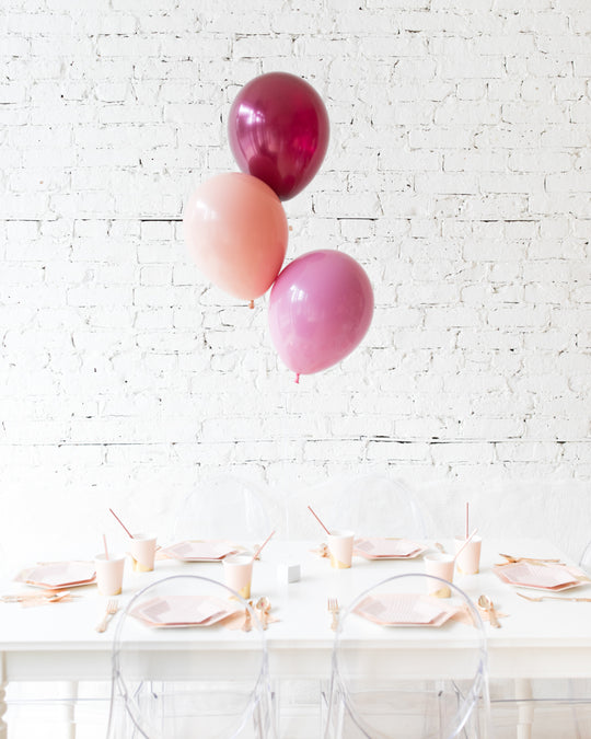 Berry Blush - 11in Balloons Centerpiece - bouquet of 3