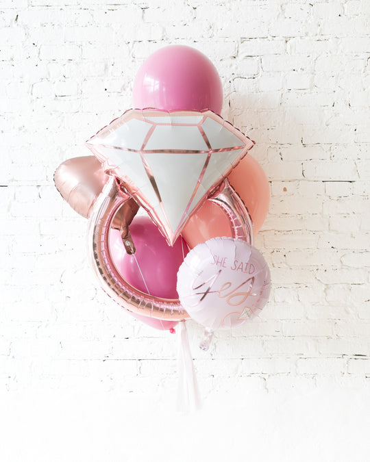 GIFT- Berry Blush - Diamond Ring Balloon Bouquet