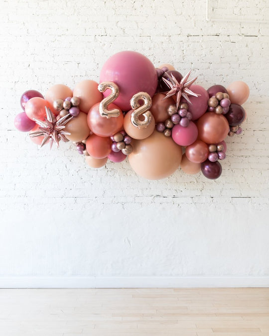 OUTDOOR-Berry Blush - Number Backdrop Balloon Garland Install Piece