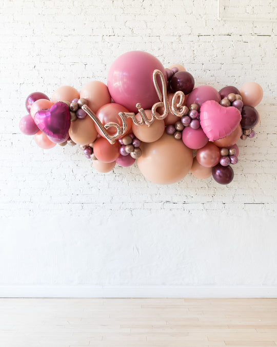 OUTDOOR-Berry Blush - BRIDE Backdrop Balloon Garland Install Piece - 6ft