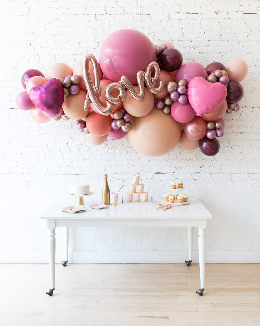 Berry Blush - LOVE Backdrop Balloon Garland Install Piece