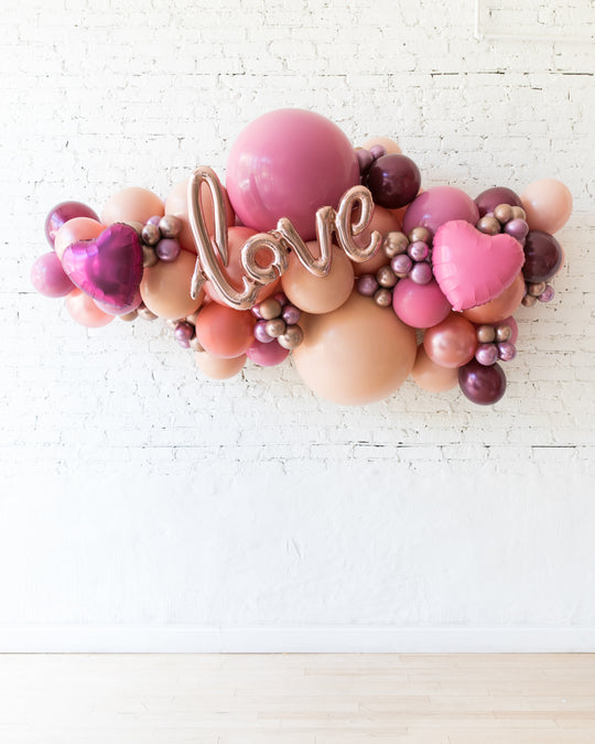 OUTDOOR-Berry Blush - LOVE Backdrop Balloon Garland Install Piece - 6ft