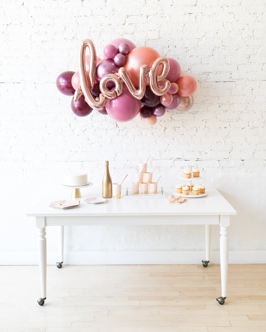 Berry Blush - LOVE Backdrop Balloon Garland Install Piece