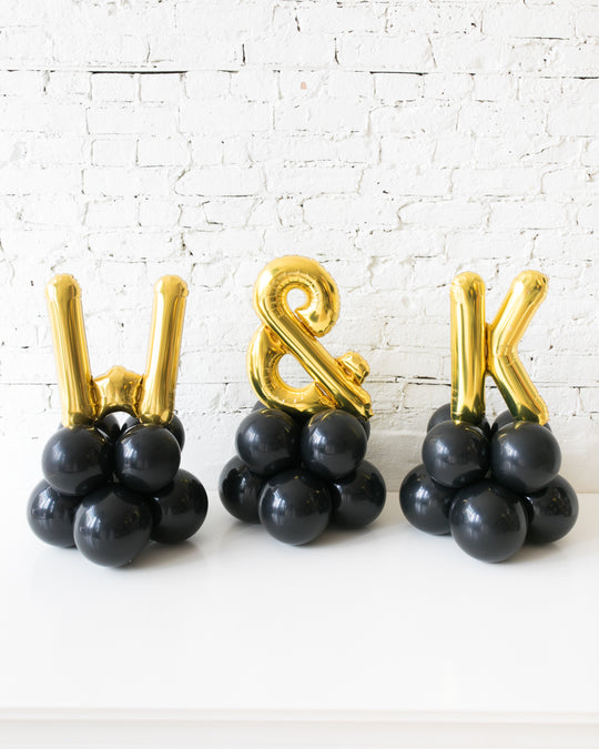 Couture - Personalized Initials Tabletop Foil Letters on Balloon Base - 1.5ft