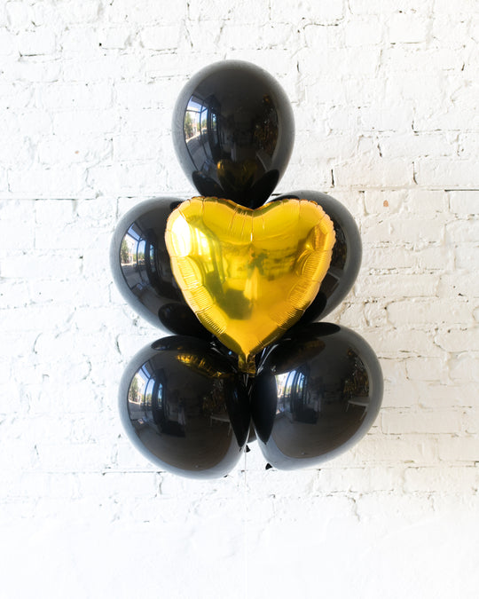 Couture - Heart Foil and 11in Balloons - bouquet of 7