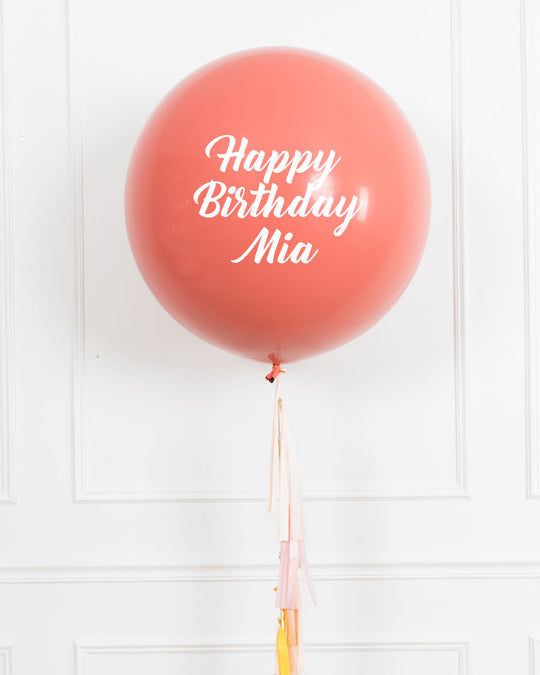 Boho Rainbow Party - Happy Birthday Giant Balloon with Tassel