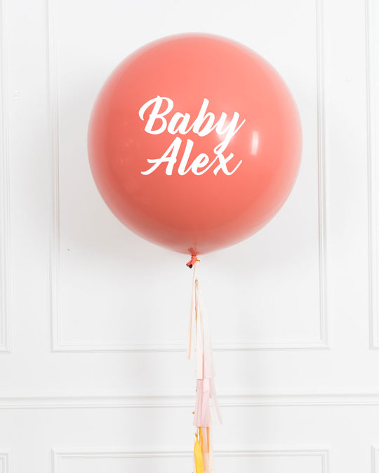 Boho Rainbow - Personalized BABY NAME Giant Balloon with Tassel