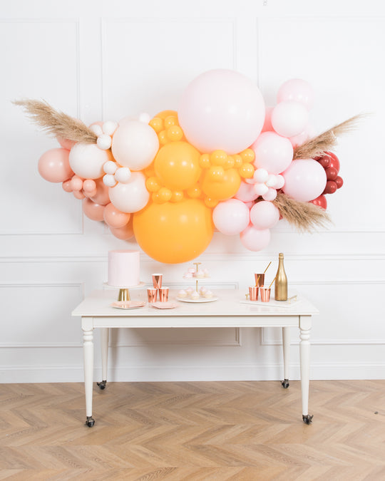 Boho Rainbow -  Balloon Backdrop Install Piece with Pampas - 6FT