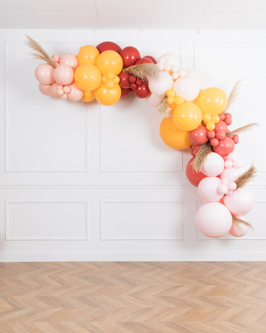 Boho Rainbow -  Balloon Garland Install Piece with Pampas -12ft