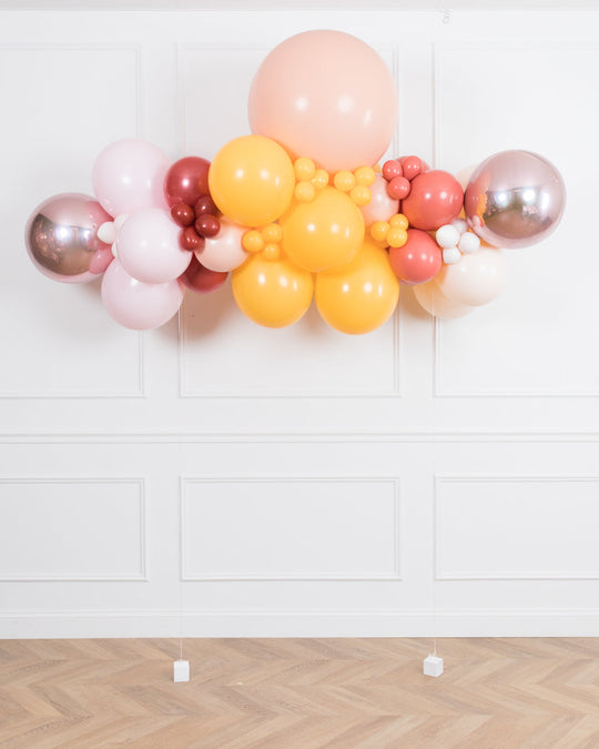 Boho Rainbow Party - Floating Balloon Arch with Foil - 5ft