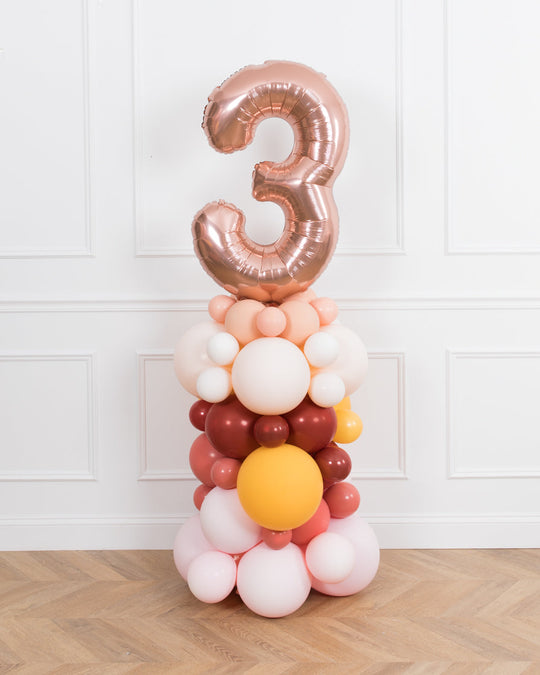 Boho Rainbow Party - Number Balloon Column - 4ft