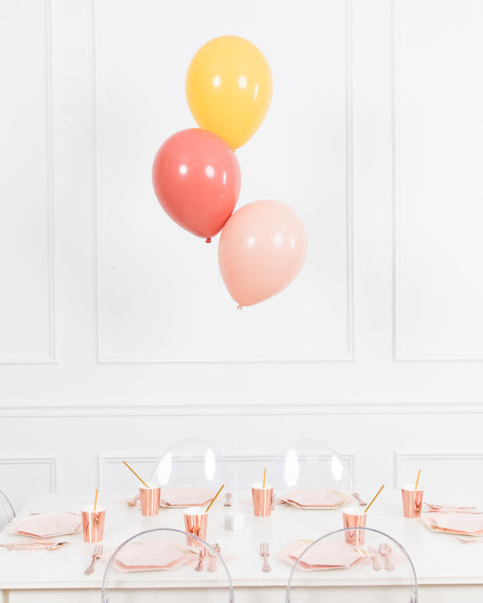 Boho Rainbow Party - 11in Balloon Centerpiece - bouquet of 3