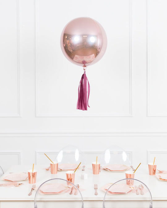 Boho Rainbow Party - 16in Rose Gold Foil Balloon Centerpiece