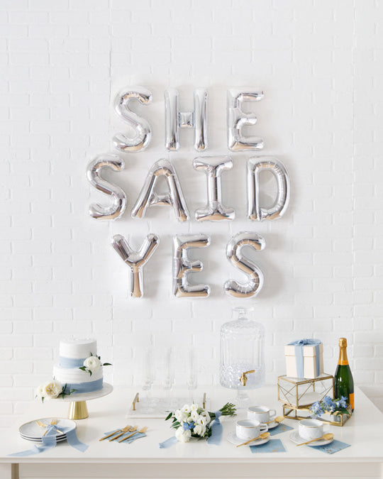 Giverny - 16in SHE SAID YES Foil Banner Set