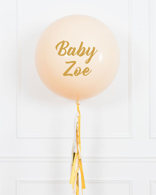 Bee Theme  - Personalized Baby Name Giant Balloon with Tassel