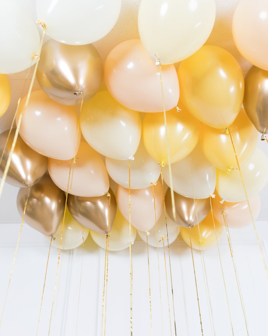 paris312-chicago-bee-theme-balloon-yellow-gold-ceiling-party