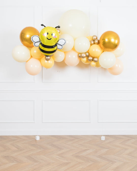 Bee Theme - Floating Balloon Arch with Foil - 5ft
