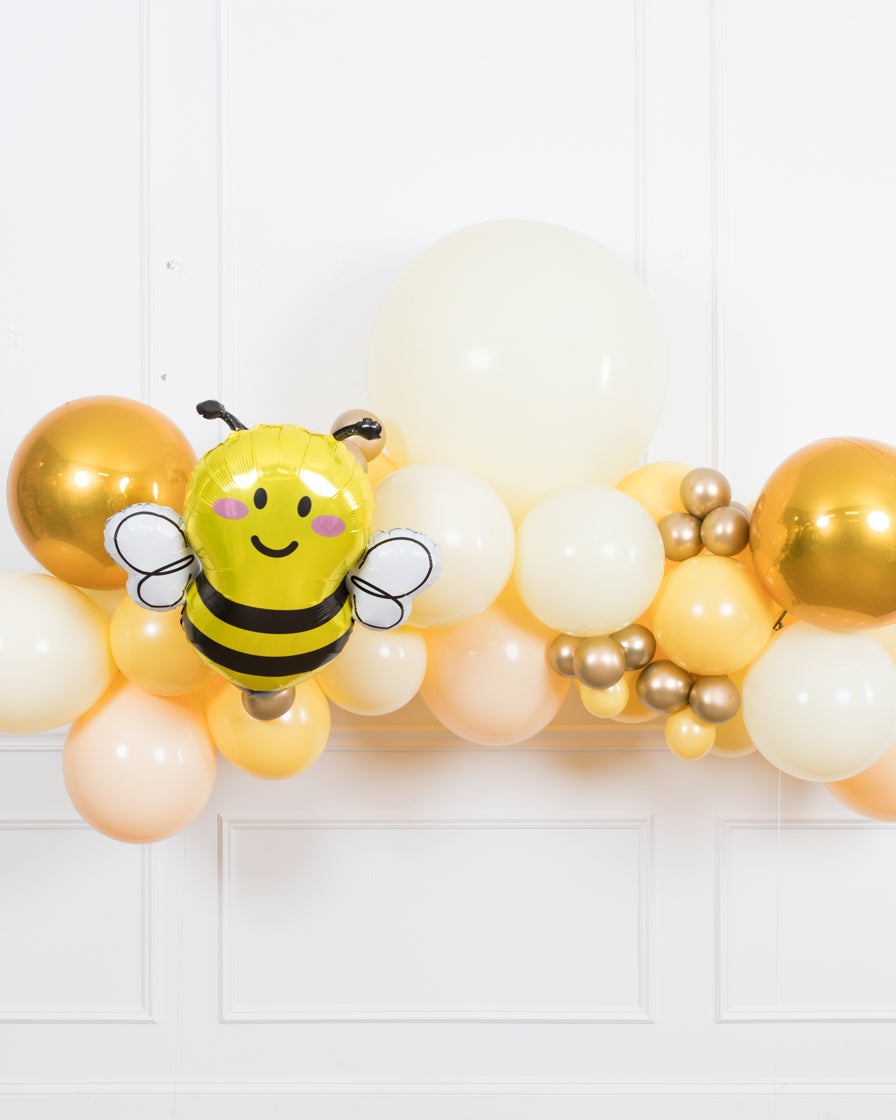 paris312-chicago-bee-theme-balloon-yellow-gold-floating-arch-party-5ft