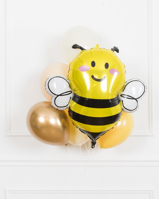 Bee Theme - Smiling Bee Foil and 11in Balloon Bouquet