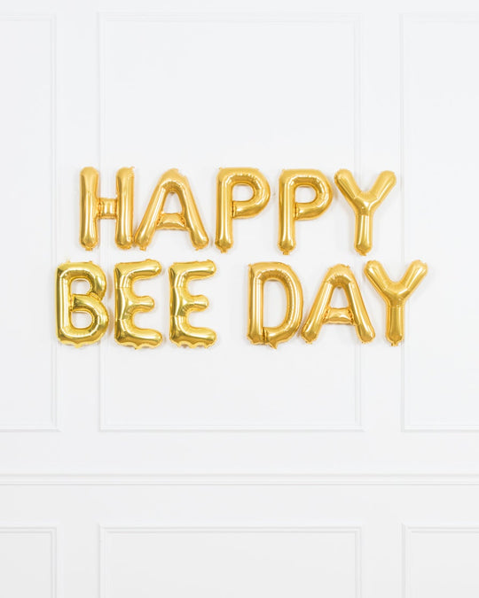 Bee Theme - HAPPY BEE DAY 16in Gold Foil Set