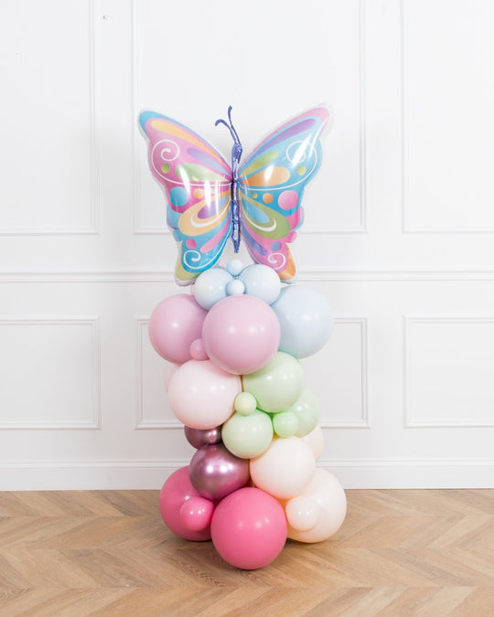 Butterfly Garden - Butterfly Foil Balloon Column - 4ft