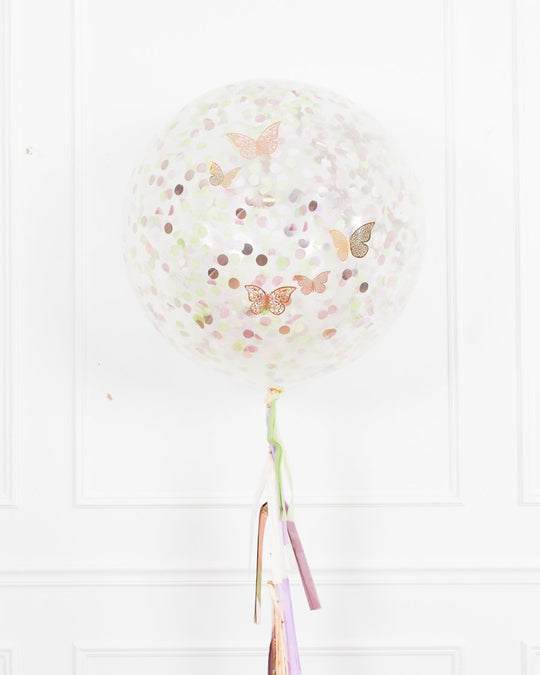 Butterfly Garden - Confetti Giant Balloon with Tassel