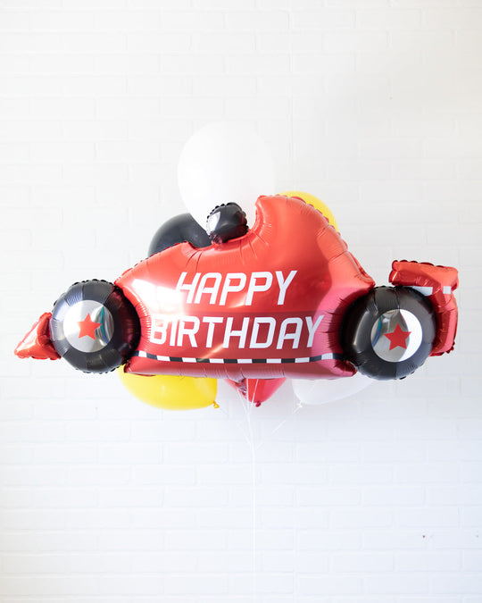 Racecar - Race Car Foil and 11in Balloon Bouquet