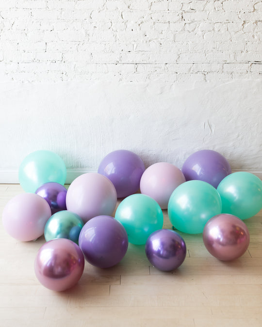 GIFT-Mermaid Theme Floor Balloons - set of 15