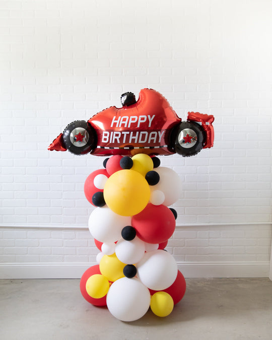 Racecar - Race Car Foil Balloon Column - 4ft