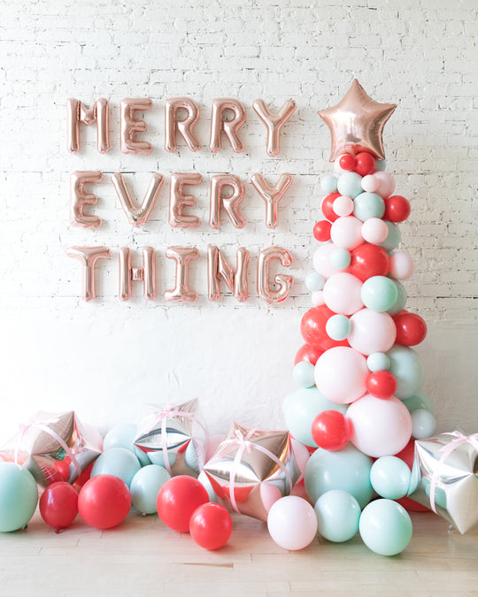 Holiday Theme - Letters, Balloon Tree and Floor Balloons Set
